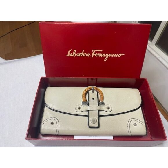 Salvatore Ferragamo Handbags - THIS ITEM SOLD Signature Bamboo Clasp Wallet – Yokohama Boutique Purchase,